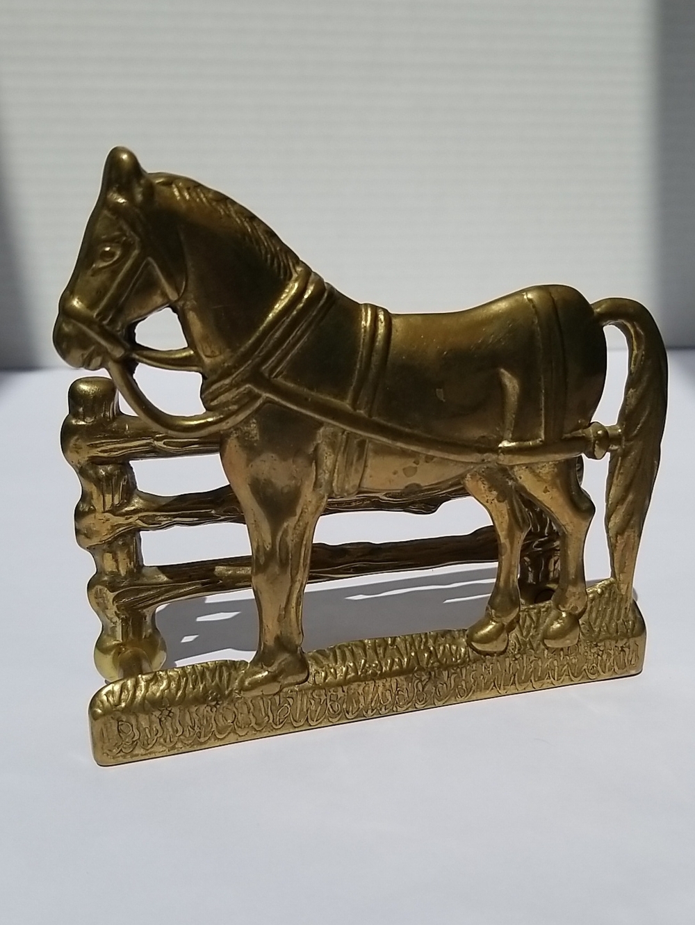 Vintage Brass Horse Napkin Envelope Holder - Picture 9 of 9
